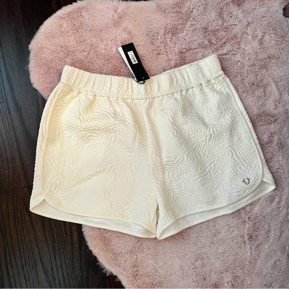 NWT True Religion Cream Novelty Dolphin Shorts